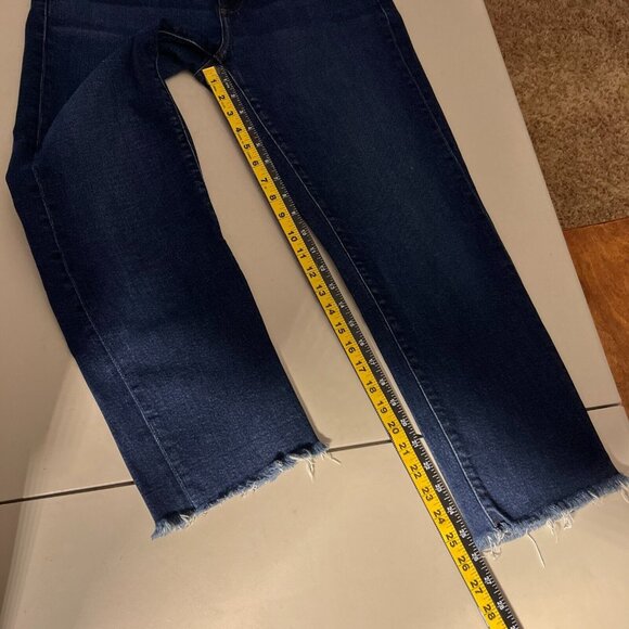 Banana‎ Republic Jeans Womens 31 Blue High Rise Straight Raw Hem Ankle Denim - Picture 7 of 13